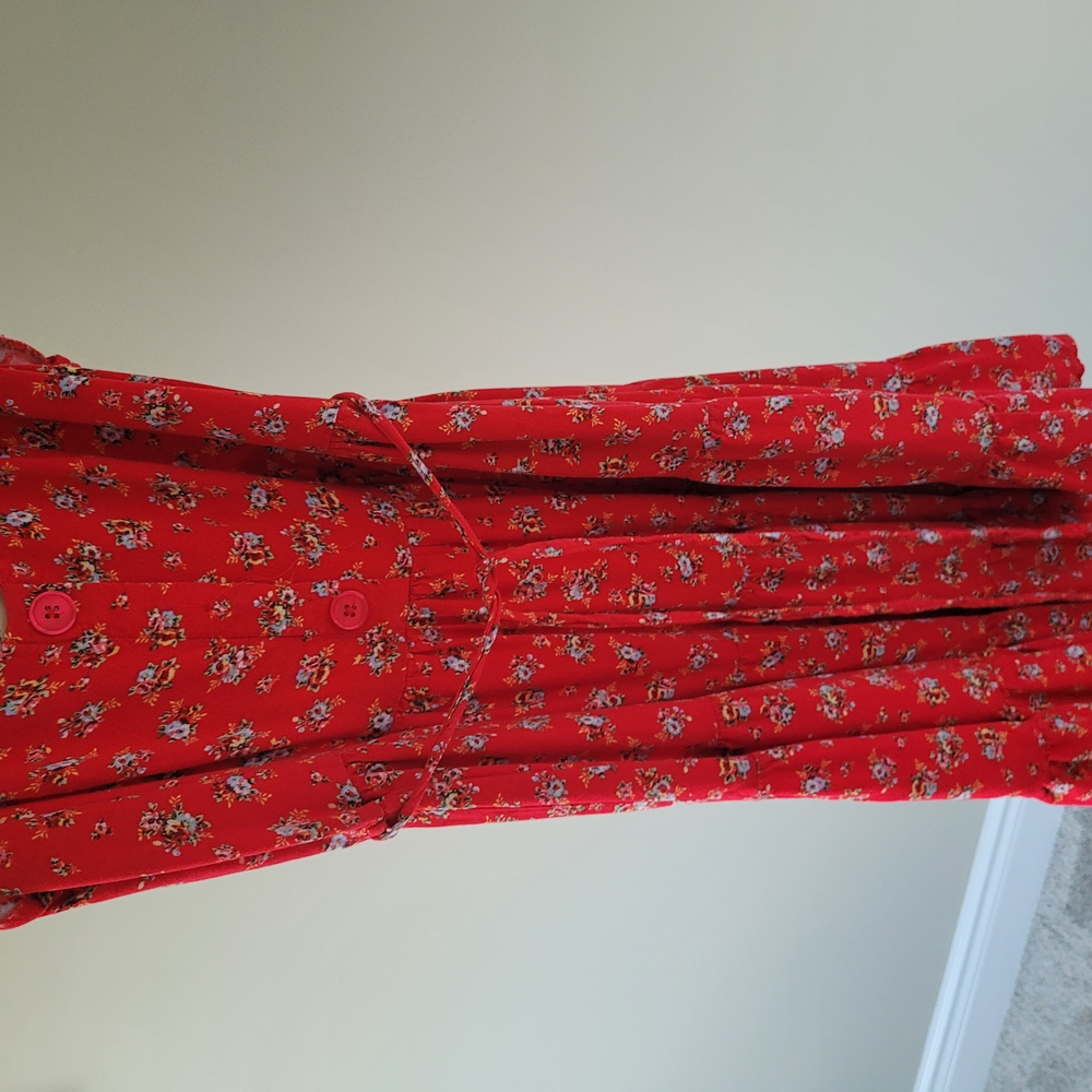 Bogs Red Floral Mini Dress